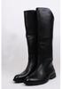 Men's Leather High-Top Riding Boots with Knee Guards - Warm and Stylish Over-the-Knee Motorcycle Boots for Autumn and Winter