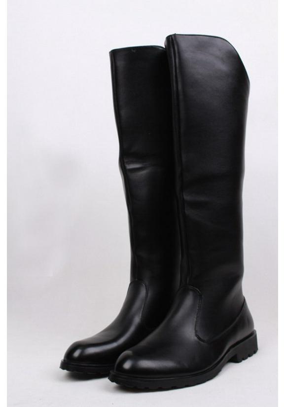 Men's Leather High-Top Riding Boots with Knee Guards - Warm and Stylish Over-the-Knee Motorcycle Boots for Autumn and Winter