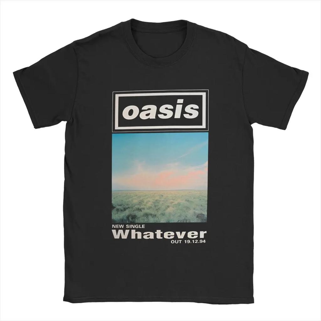 The Classic Rock Band Oasis Men's Pure Cotton T-shirt Y2K Short-sleeved Summer Fashion Trend Casual Wear Top