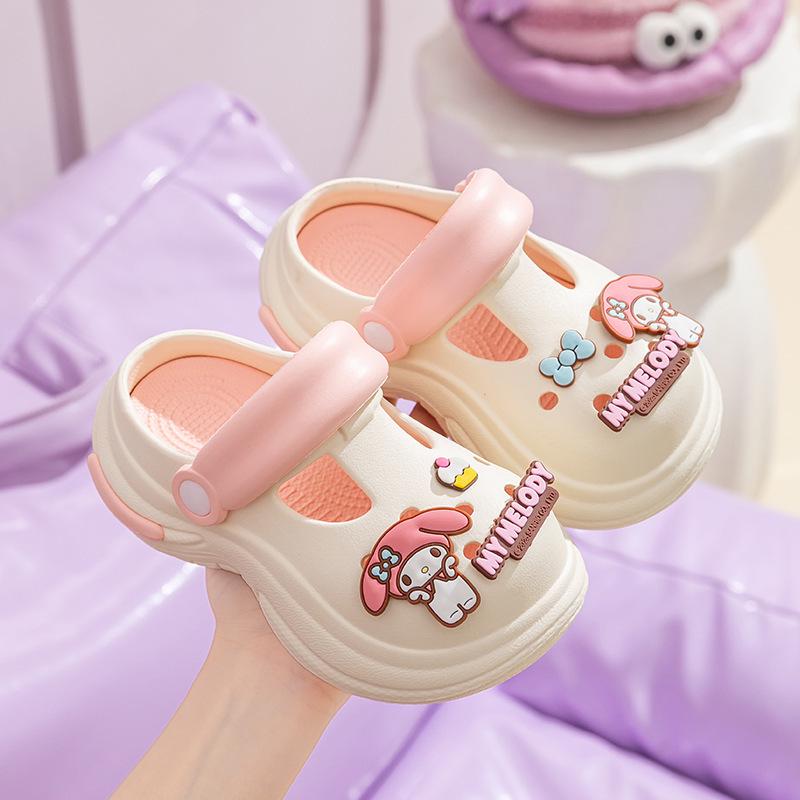 Cartoon Cute Squishy Summer Sandals for Girls - Two-Way Hole Shoes