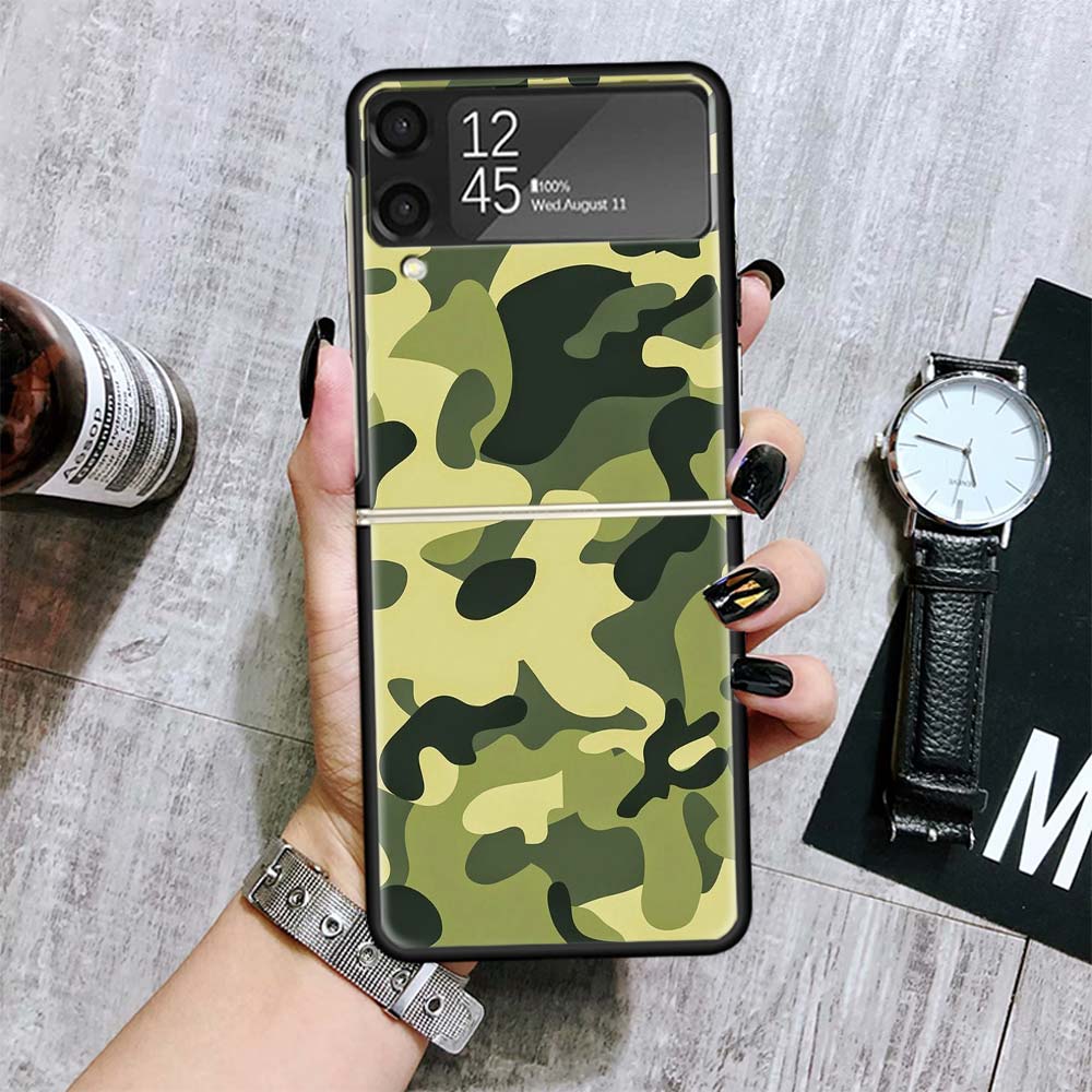 Camouflage Military Cases For Samsung Galaxy Z Flip 4 5 6 7 3 Z Flip7 Flip6 Flip4 Flip5 Flip3 5G Hard Shockproof Fundas Cover Ga