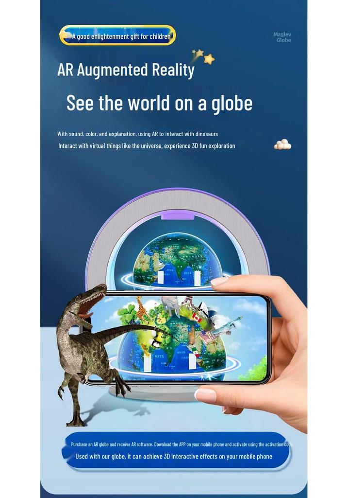 Deepseek AI Smart Levitation Globe: Soy Bean Magnetic, Talking, Suspended AR Ornament.