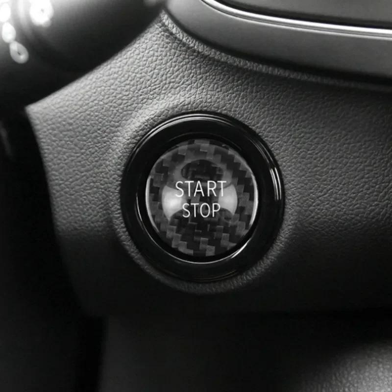 Real Carbon Fiber Engine Start Stop Button Cover Sticker for Renault Megane 3 2 Clio 4 Car Captur 2013-2018