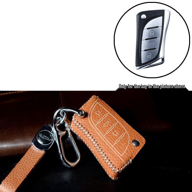 Real Leather Case for Modified Folding Keys: Compatible with Xiongbing Kia, Honda, Toyota, Iron General Remotes