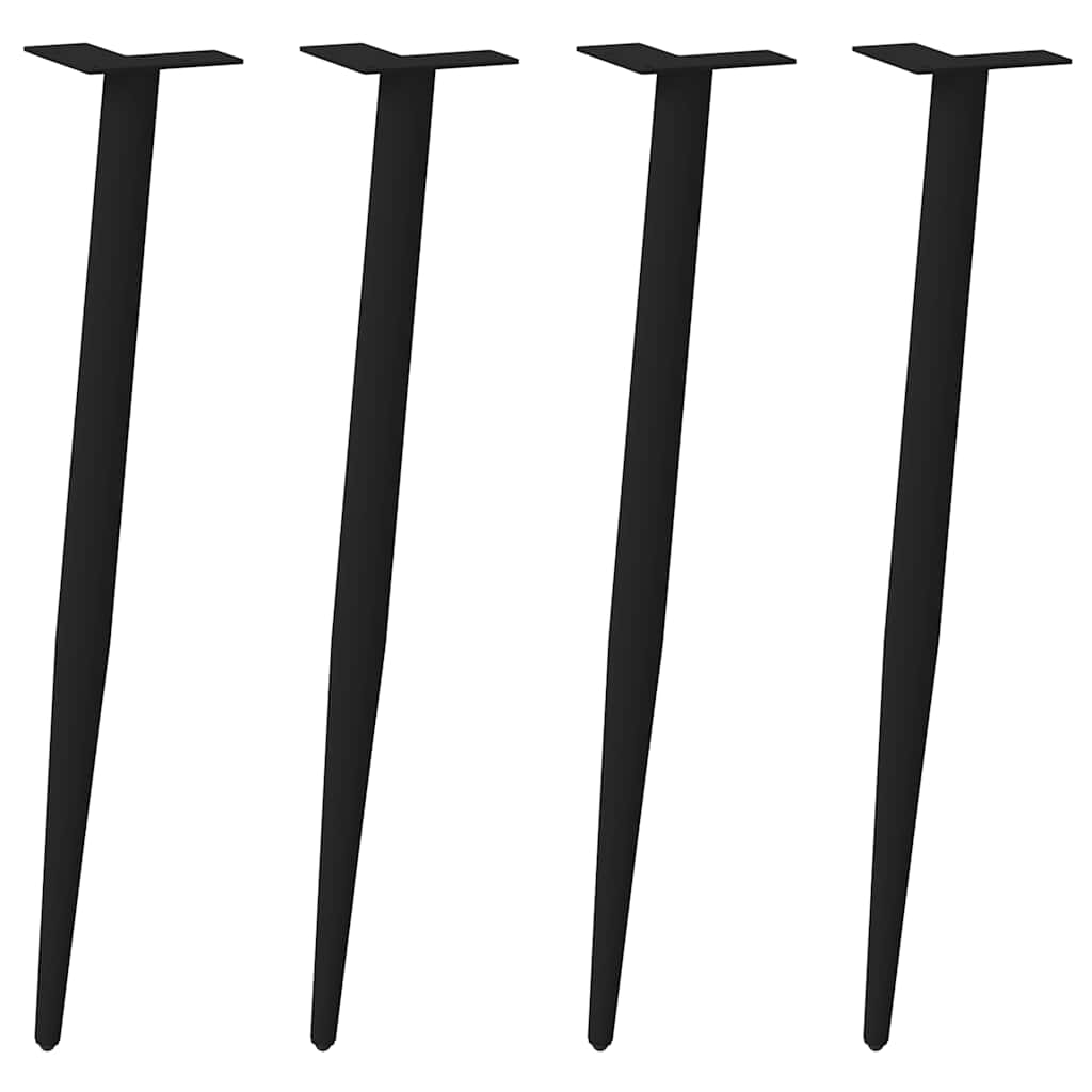 Vidaxl Nogi Do Stolika Kawowego, 4 Szt., Czarne, 72-73 Cm, Stal