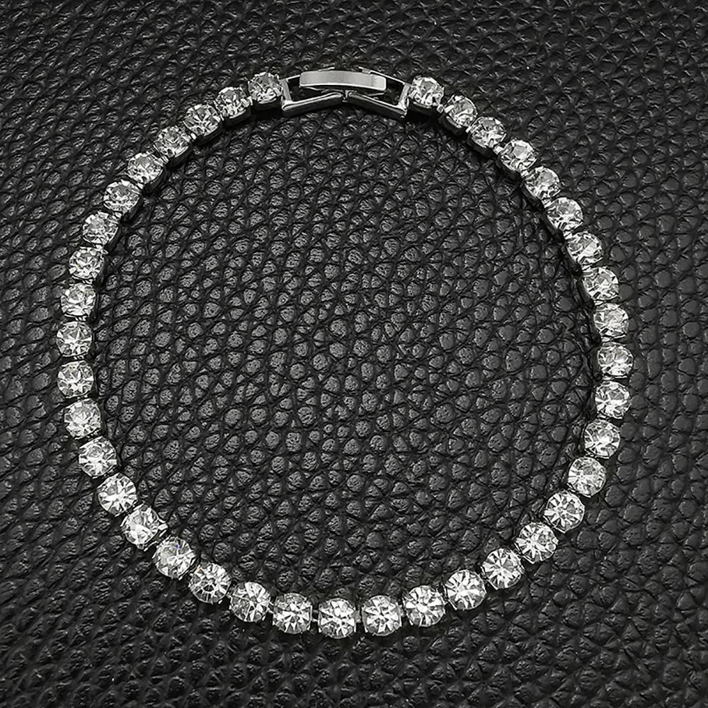 2025 New Luxury Silver Color On Hand 4MM 17CM Princess Bracelet Bangle for Women Anniversary Gift Jewelry Wholesale S5650