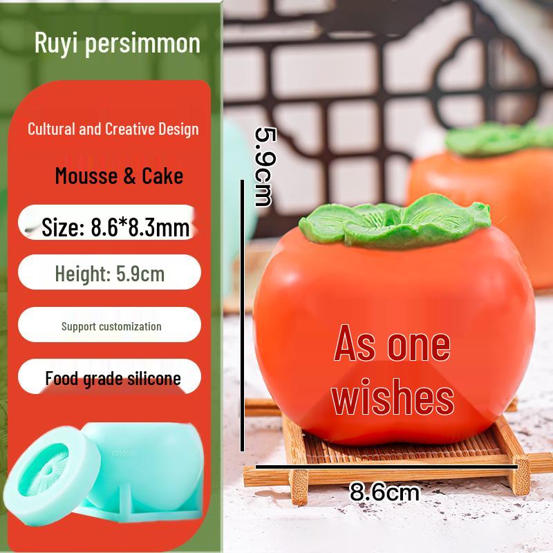 

Persimmon 3D Silicone Mold for Chocolate, French Desserts, and New Year Cakes