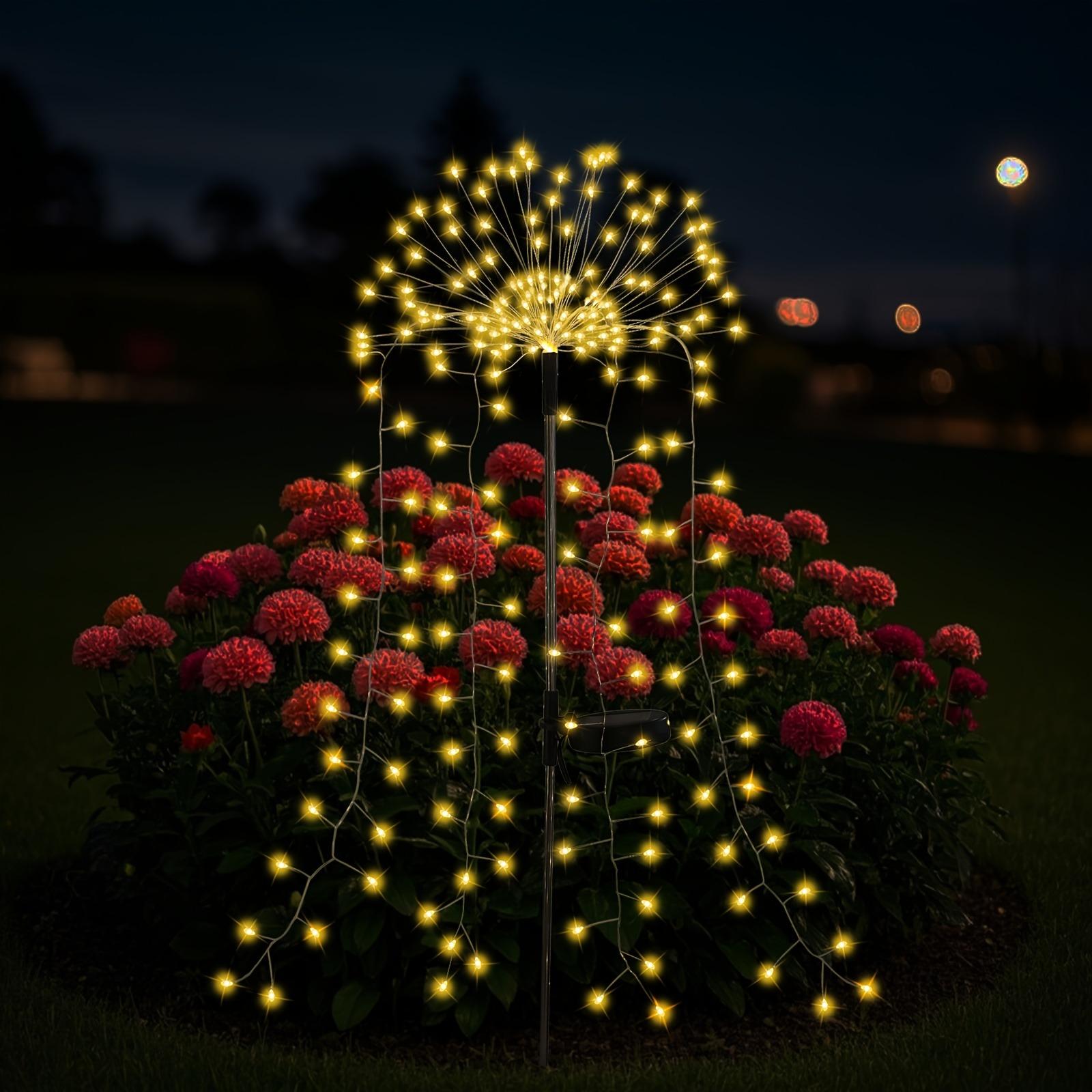 

1 шт. 110/250 светодиодов, солнечный фейерверк, 8 режимов сказочных декоративных гирлянд для двора, патио, дорожки, свадебного украшения 110LED теплый белый