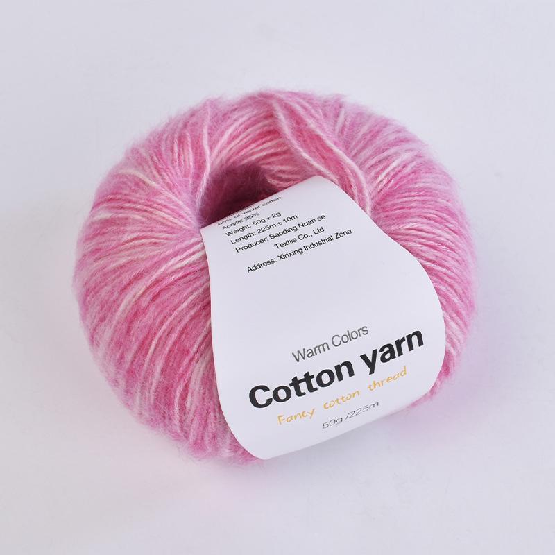 

1 шт. Ручная работа Пряжа из чистого хлопка Ручная линия Подарок Настоящая шелковая шерстяная нить Секционная окрашенная шерстяная пряжа Многоэлементная фиолетовый/розовый