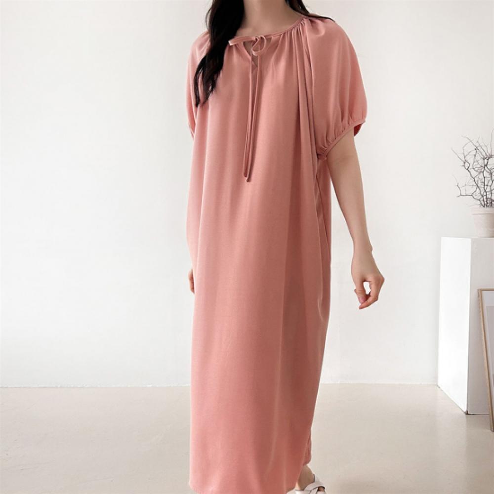 New Arrivals Open Run Women Double Sided Ribbon Puff Shirring Long Maternity Big