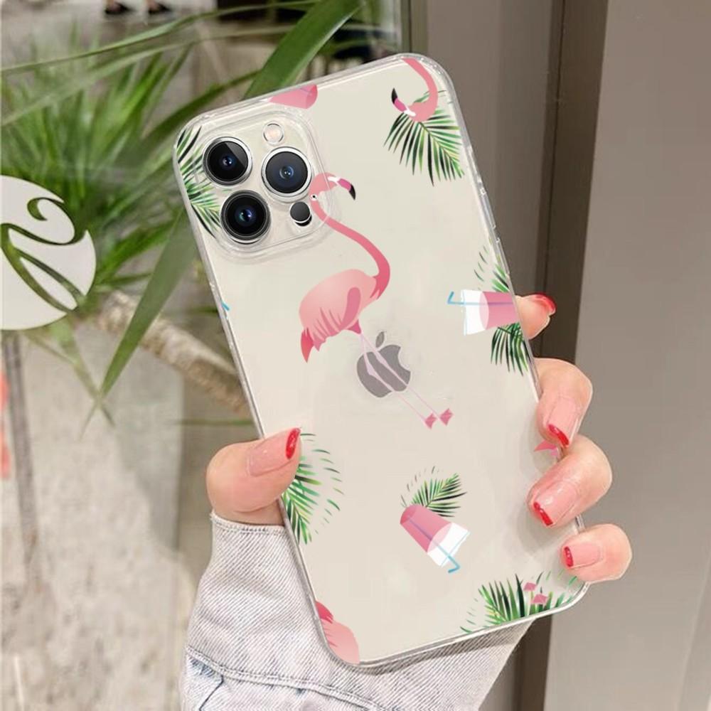 Fashion Flamingo Phone Case For IPhone 15 13 14 Pro Max XS XR 12 11 Pro 13 Mini 6 7 8 Plus Soft Clear Back Cover