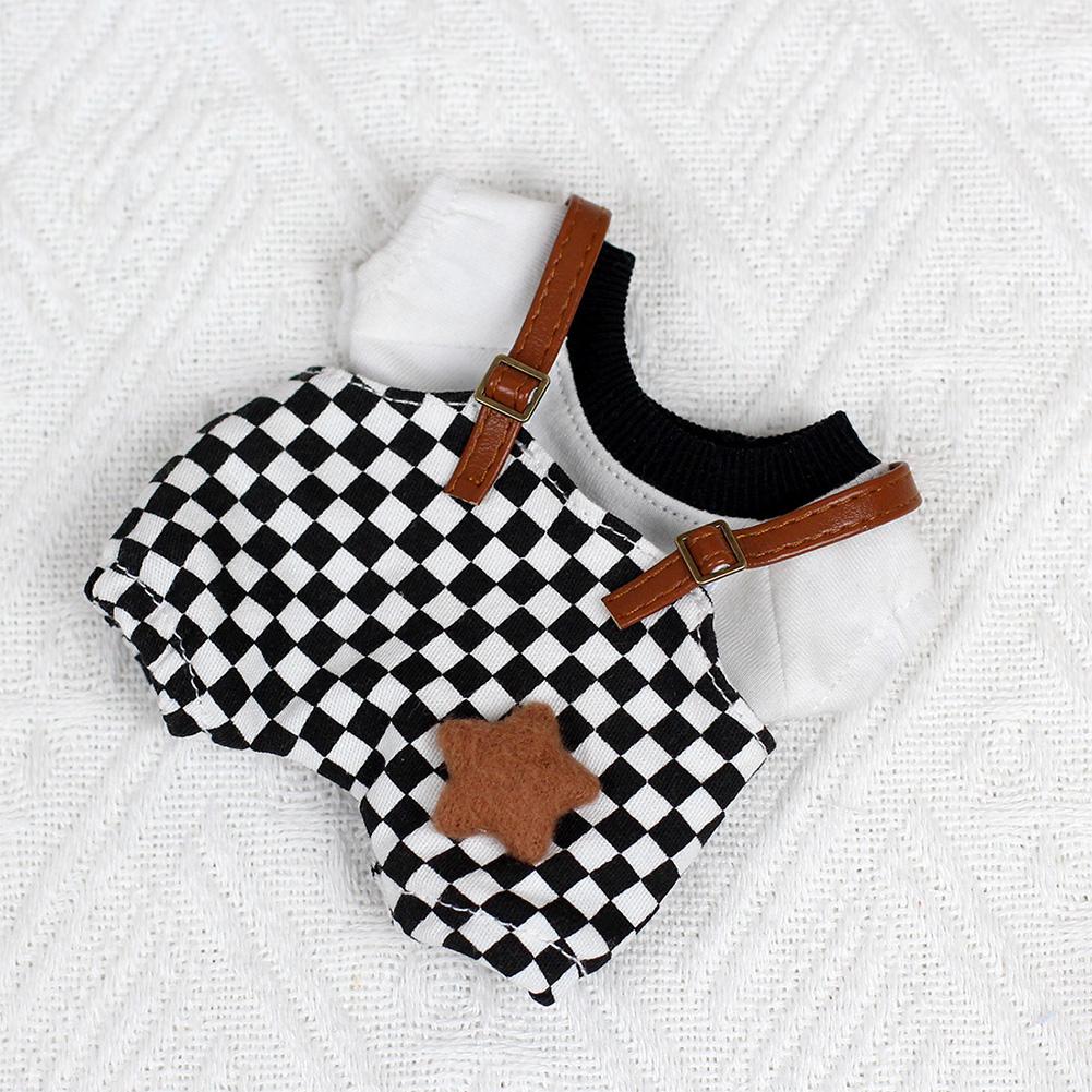 

Для 17 см Кукольная одежда Лабубу Модная одежда Толстовки Кукольная одежда Цветовые толстовки Кукольные аксессуары Милые украшения Маленькая одежда чёрный/белый