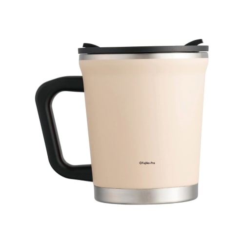 Thermo Mug "I'M DORAEMON" Stainless Steel Mug with Lid/Double Mug, 300ml, Ivory, Anywhere Door IDDM18IV