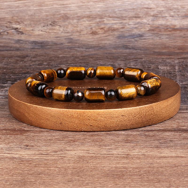 Natürlicher facettierter Tigeraugenstein Reiki-Armbänder Herren Mode Energie Hämatit-Perlen Armbänder für Frauen Seelen Schmuck Geschenk Pulsera