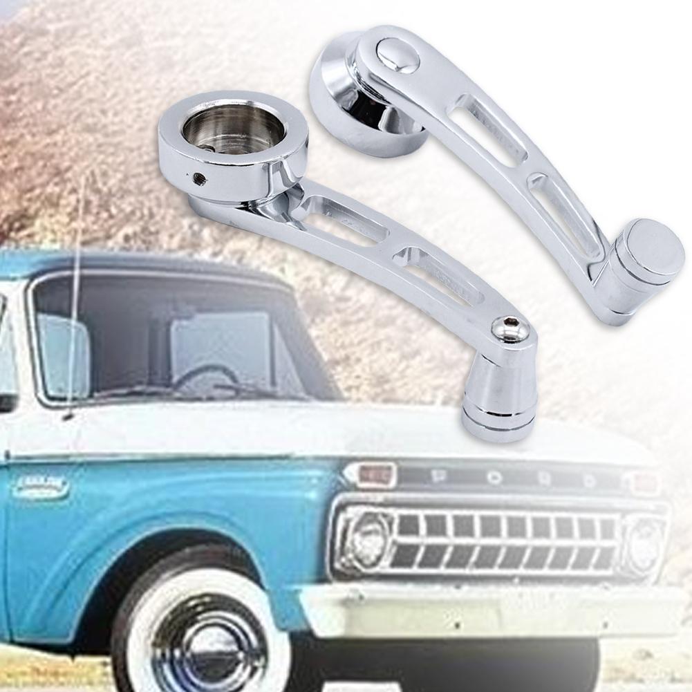 2 Sets Car Manual Window Lifting Crank Handle Chrome Billet Aluminum Crank Window Handle Replacement for Chevrolet Classic Car