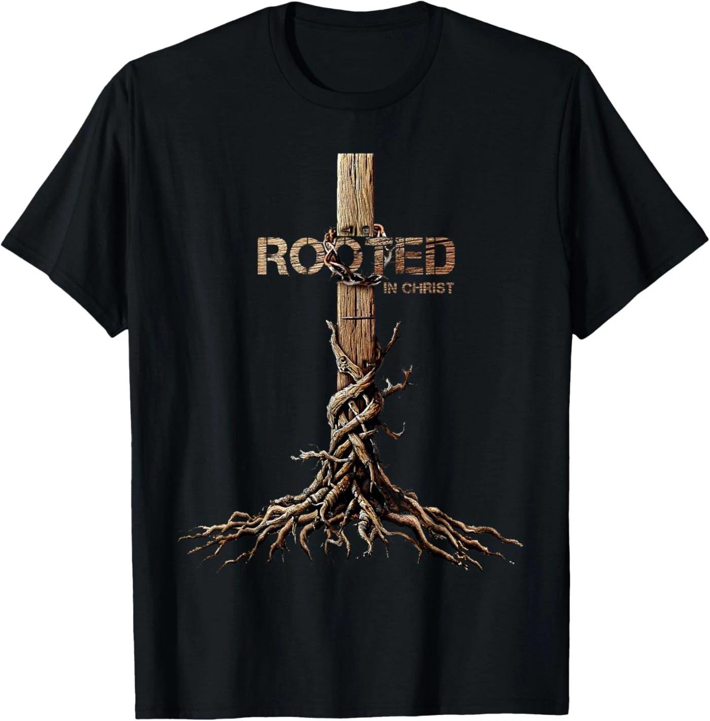 Rooted in Christ Shirt, Jesus Shirts, Cross Christian T-Shirt 100