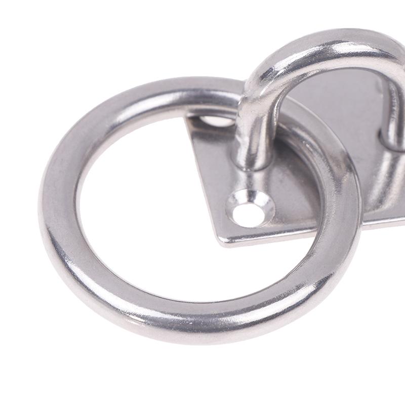 304 Stainless Steel Square Marine Eye Plate Eye Hook With Round Ring Lashing Tie Down Boat Yacht Boat Marine Hardware 5/6/8Mm