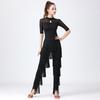 Women's Dancewear Elastic Waistband Tassel Latin Dance Pants Tango Cha-Cha Performance Costume Tiered Fringed Trousers