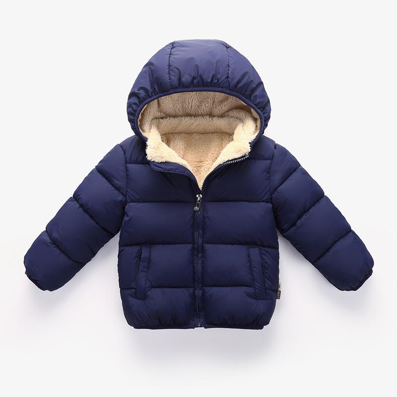 

Baby Kids Boys Jackets Winter Thick Coats Warm Cashmere Outerwear For Girls Hooded Jacket Children Clothes 1-6Y Toddler Overcoat 80cm