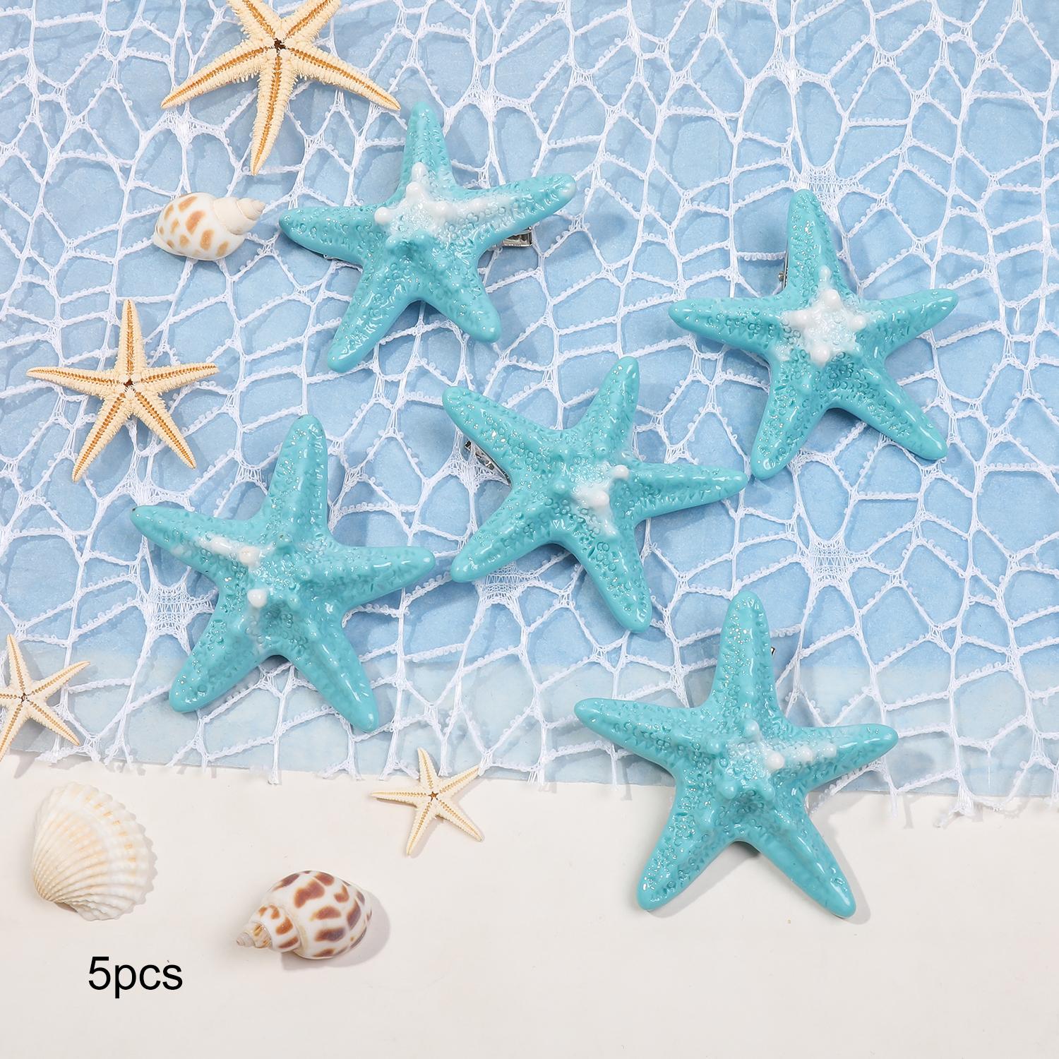 

5 шт. Заколка для волос в виде морской звезды, пляжные заколки для волос в виде морской звезды, заколки для волос русалки, аксессуары для женщин и девочек