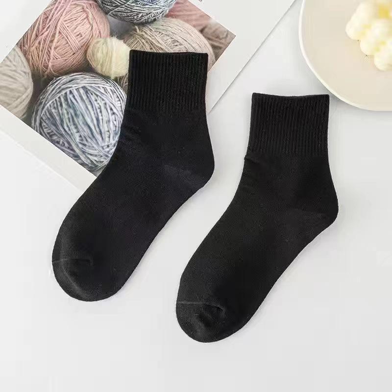 10 Paar Herren Frühling und Herbst Freizeit Einfarbig Sportsocken