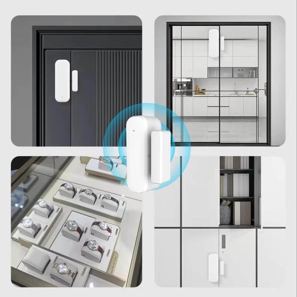 Zigbee Door Window Sensor Security Alarm System with Open/Closed Detector,Alexa & Google Assistant Compatible,Easy One-Key Setup for Home Monitoring