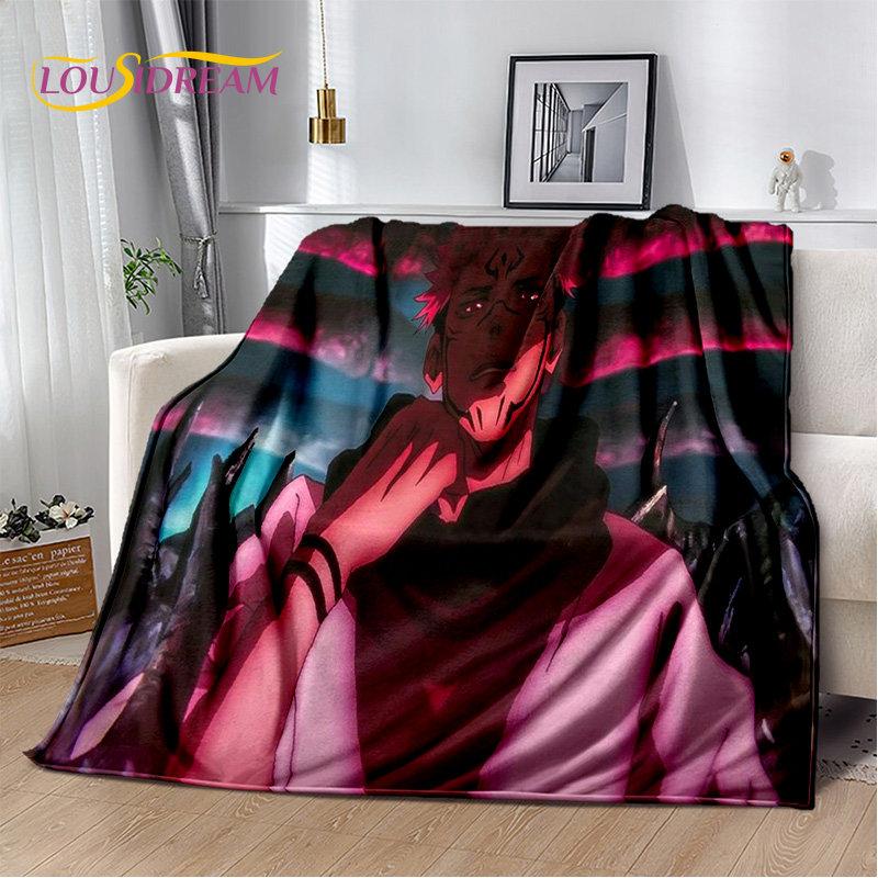 Jujutsu Kaisen Anime Cartoon Soft Plush Blanket,Flannel Blanket Throw Blanket for Living Room Bedroom Bed Sofa Picnic Cover Kids