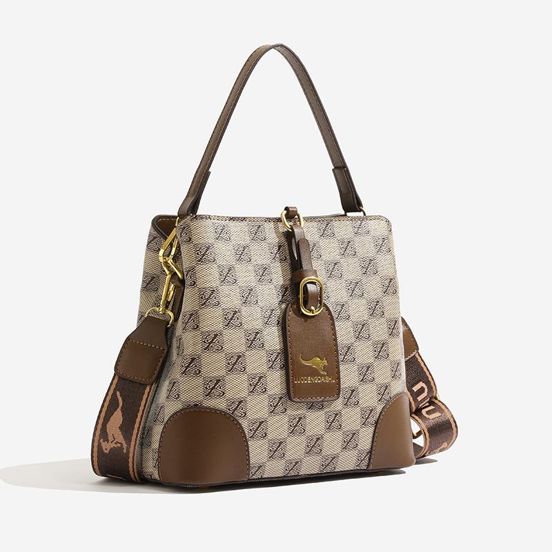 Women's Bag New Women's Bucket Bag Wide Shoulder Strap Large Capacity One Shoulder Messenger Bag Wide Shoulder Strap Women's Bag