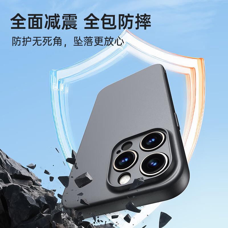 Over 300,000 Sold Online, Resistant To YellowingIPhone 15 Pro Case, 15 Pro Full Lens Protection, Ultra-Thin Frosted Shockproof, Midnight Black