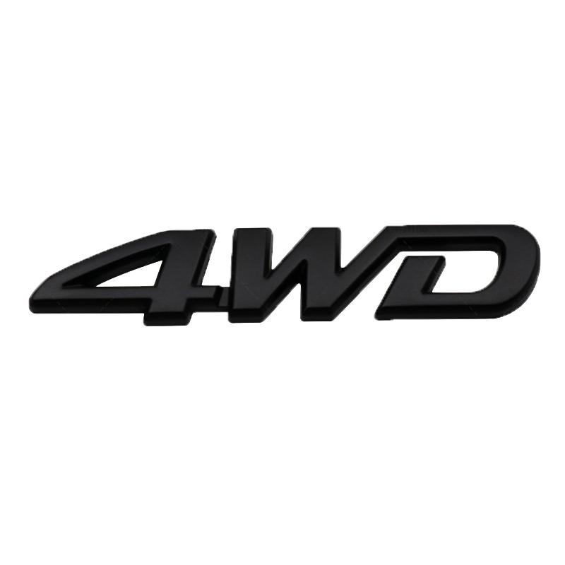 3D Metal 4WD Logo Decals Emblem Badge Car RearTrunk Fender Adhesive Badge Body Sticker ForToyota RAV 4 Hyundai Honda Accessories