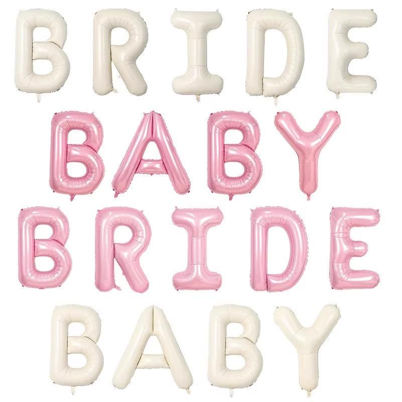 40 Zoll Cremefarbenes Rosa Baby Baby Geburtstag Buchstaben Set 40 Zoll Braut Braut-To-Be Ballon Set