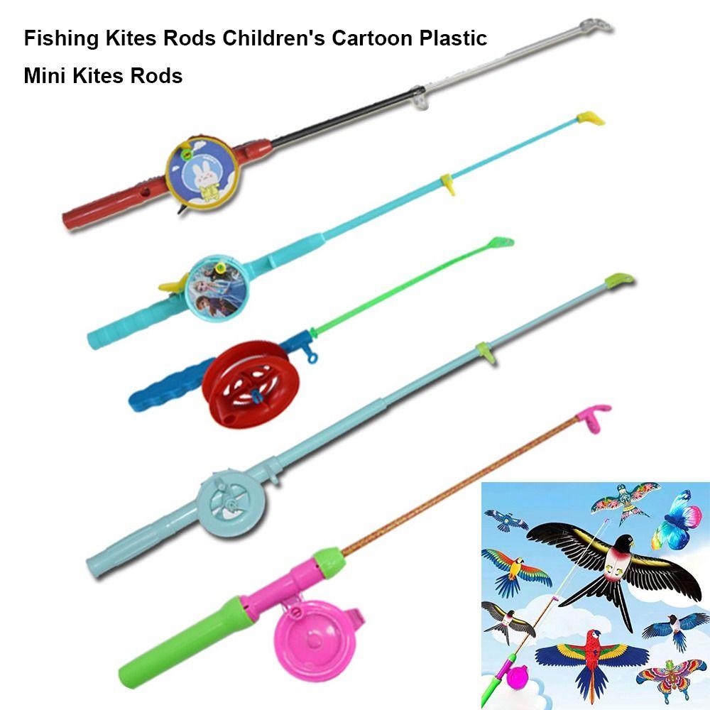 Cartoon Mini Kites Rods 38cm/58cm/80cm Fishing Rods New Children Fishing Kites Rods For Kids Gifts