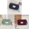 Classic Gingham Octagon Pencil Case With Cotton Material For Daily Use And Travel