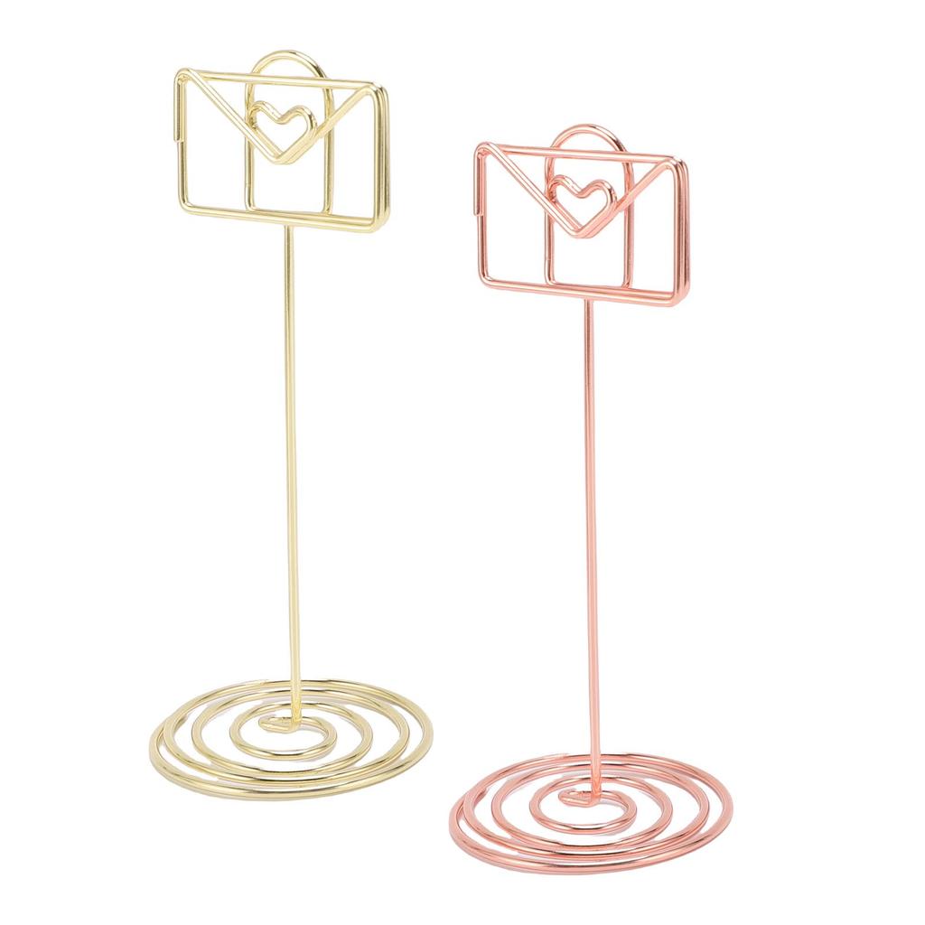 10PCS Table Number Holders Envelope Shape Metal Card Clips for Photo Menu Place Cards Restaurant Wed