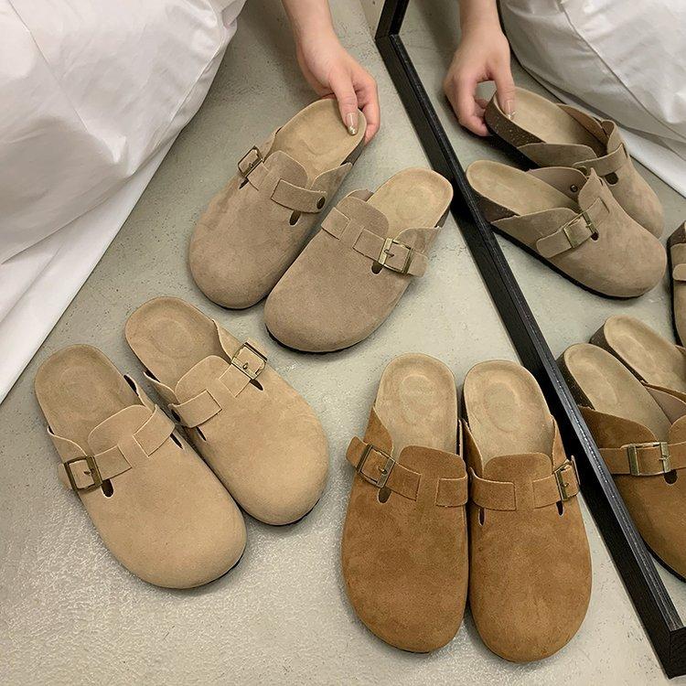 Boken slippers women's new flat-bottomed one-pedal versatile lazy bag head wear rest slippers women in summer 2025