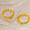 Natural Yellow Agate Bracelet: Fu Character Beaded, Versatile Chicken Fat Yellow Design for Women, Best Friend Gift, Simple High-Grade Small Ornament.
