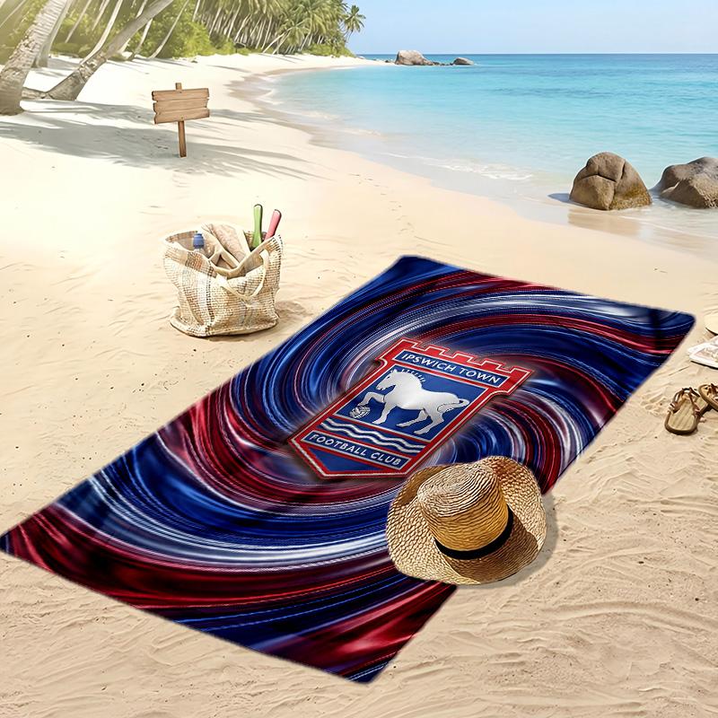 Ipswich Town Football Print Beach Towel, Large Soft Quick Dry Towel for Beach Camping Swimming