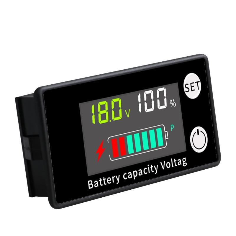 Battery Tester With Temperature Alarm DC 8V-100V Digital Voltmeter Battery Capacity Indicator 12V 24V Lead Acid Lithium LiFePO4