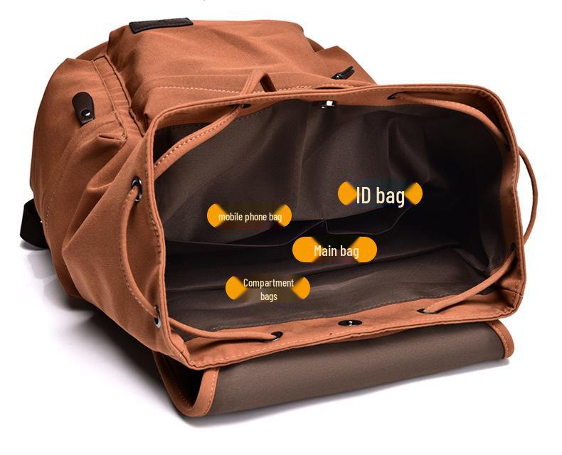 Retro Canvas Backpack: Lightweight, Large Capacity Travel Bag for Men, Perfect for College Students and Fashion Enthusiasts