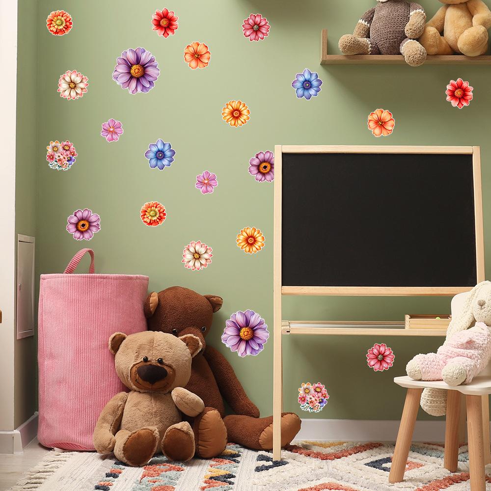 Bright Colourful Small Flowers Bedroom Living Room Wardrobe Home Background Beautification Decoration Stickers