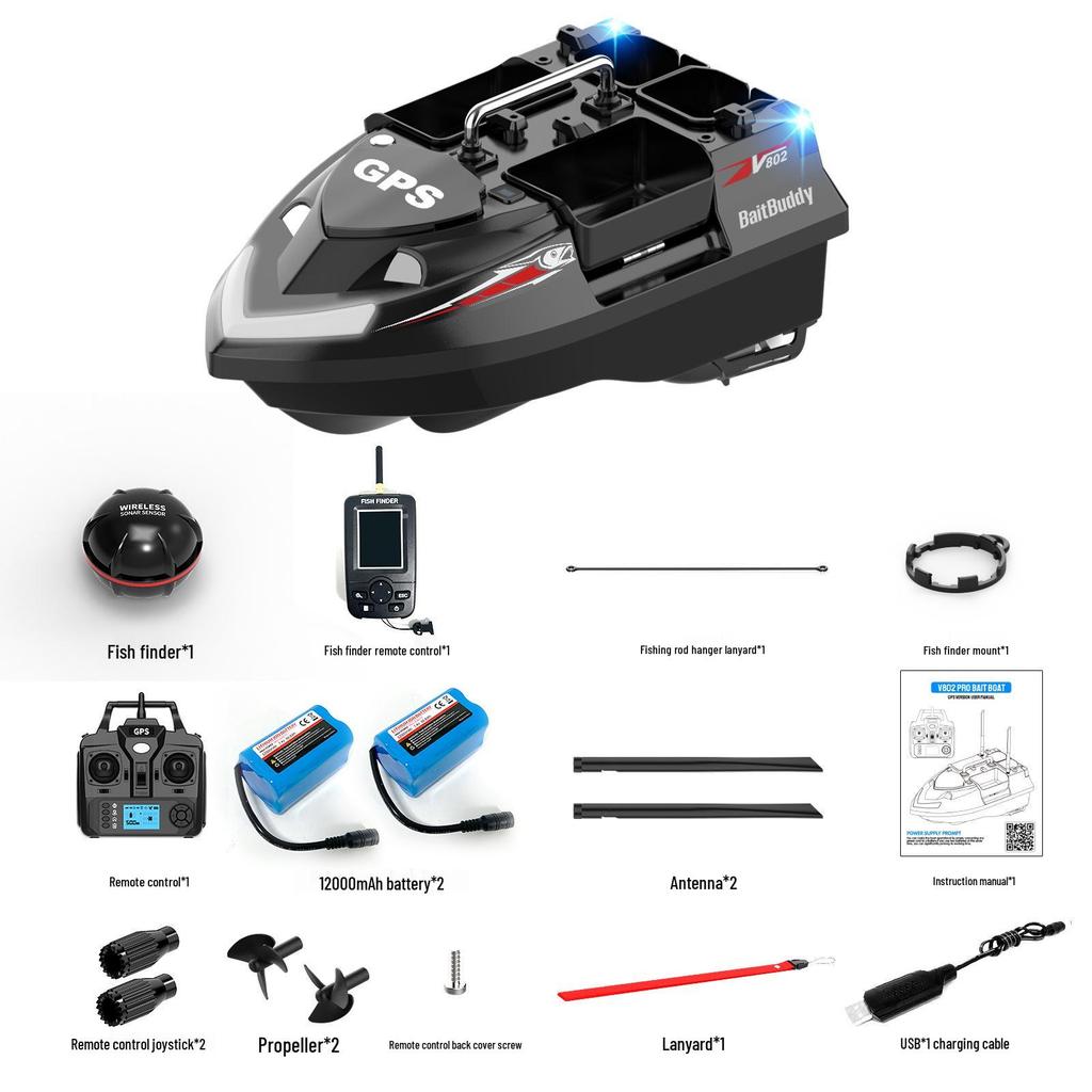 Smart Electric Remote Control Bait Boat with Automatic Return and Dispenser for Outdoor Fishing