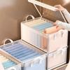 PVC Transparent Förvaringskorg för Kläder Underkläder Förvaringslåda Rostfritt Stålram Garderobsorganisatör Vattentät Tygbox