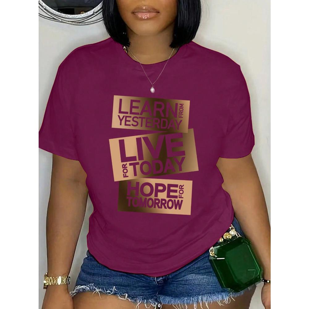 Футболка с круглым вырезом и коротким рукавом с принтом в виде букв УЧИТЕСЬ У ВЧЕРА — фото 10