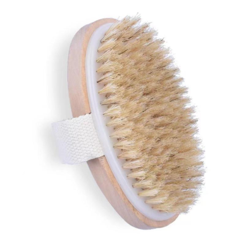 

1pc Shower Brush Handheld Portable Wooden Bristle Brush Exfoliating Massage Rubbing Soft SPA Brush Shower Massager