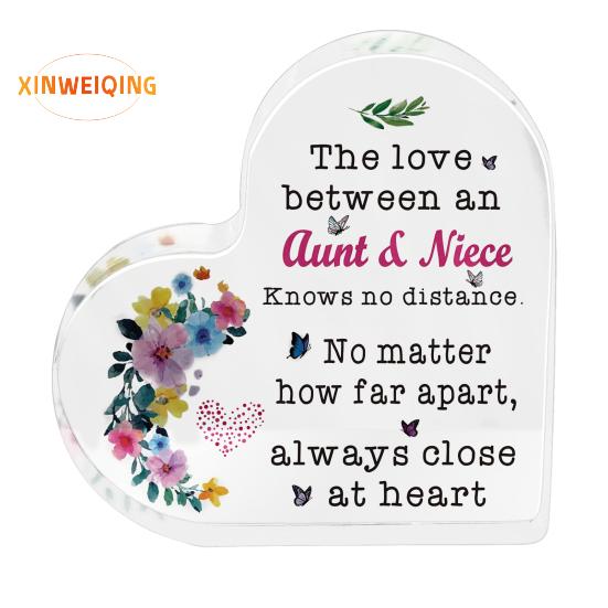 Heart Appreciation Ornament, Transparent Flower Print, Smooth Edge Heart Keepsake, Female Teacher Colleague Nurse Doctor Thank You Grateful Gift