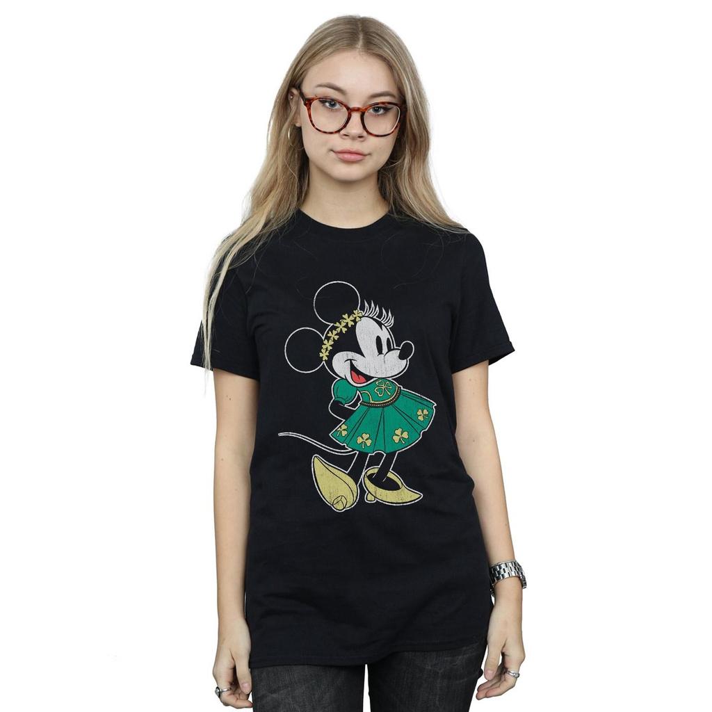 Disney Womens/Ladies Minnie Mouse St Patrick´s Day Costume Cotton Boyfriend T-Shirt