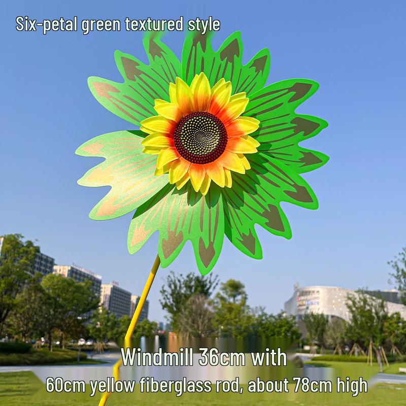 Children's Double-Layer Rotating Sunflower Pinwheel Outdoor Decoration