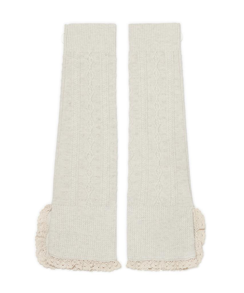 HUG YOUR SKIN Button Cable Knit Leg Warmers (Ivory)