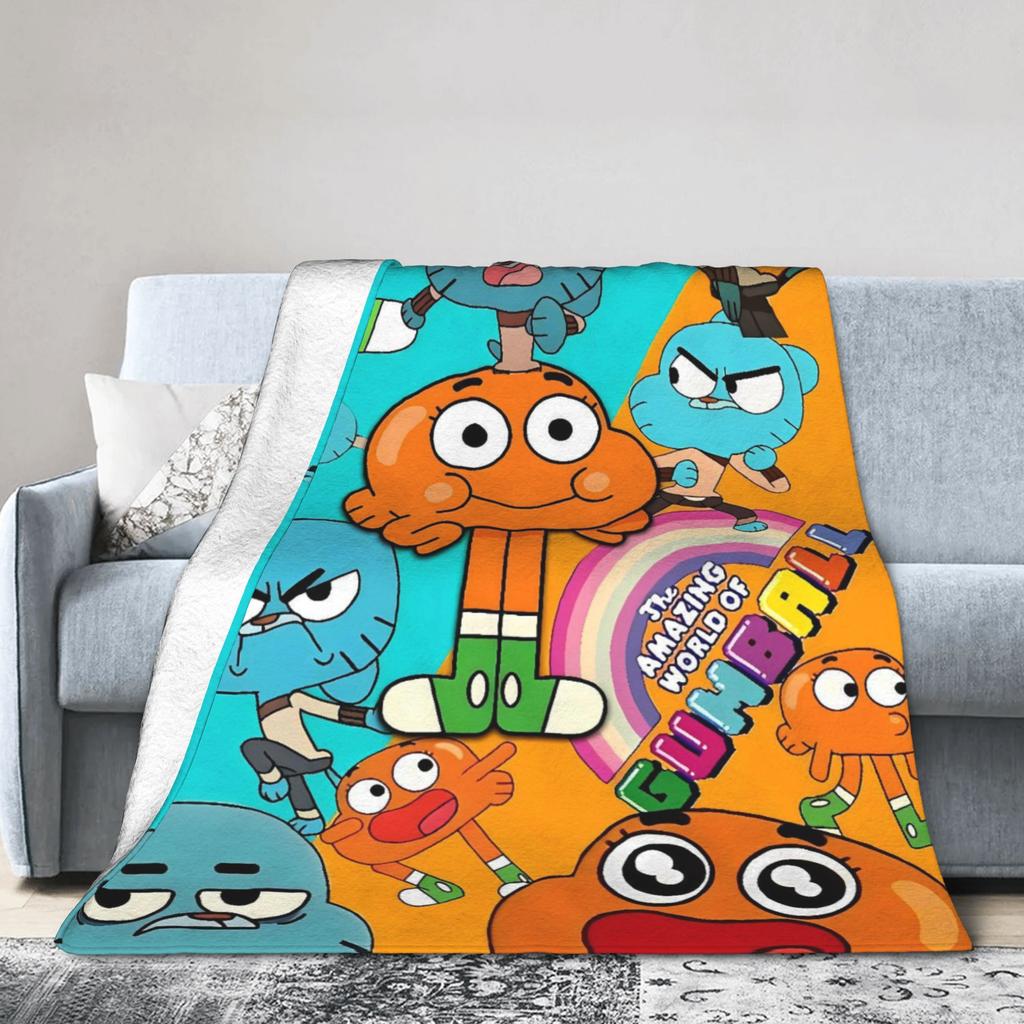The Amazing World Of Gumballs Soft Warm Blanket  Child Plush Throw Blanket Pattern Couch Chair Flannel Bedspread Sofa Bed Cover