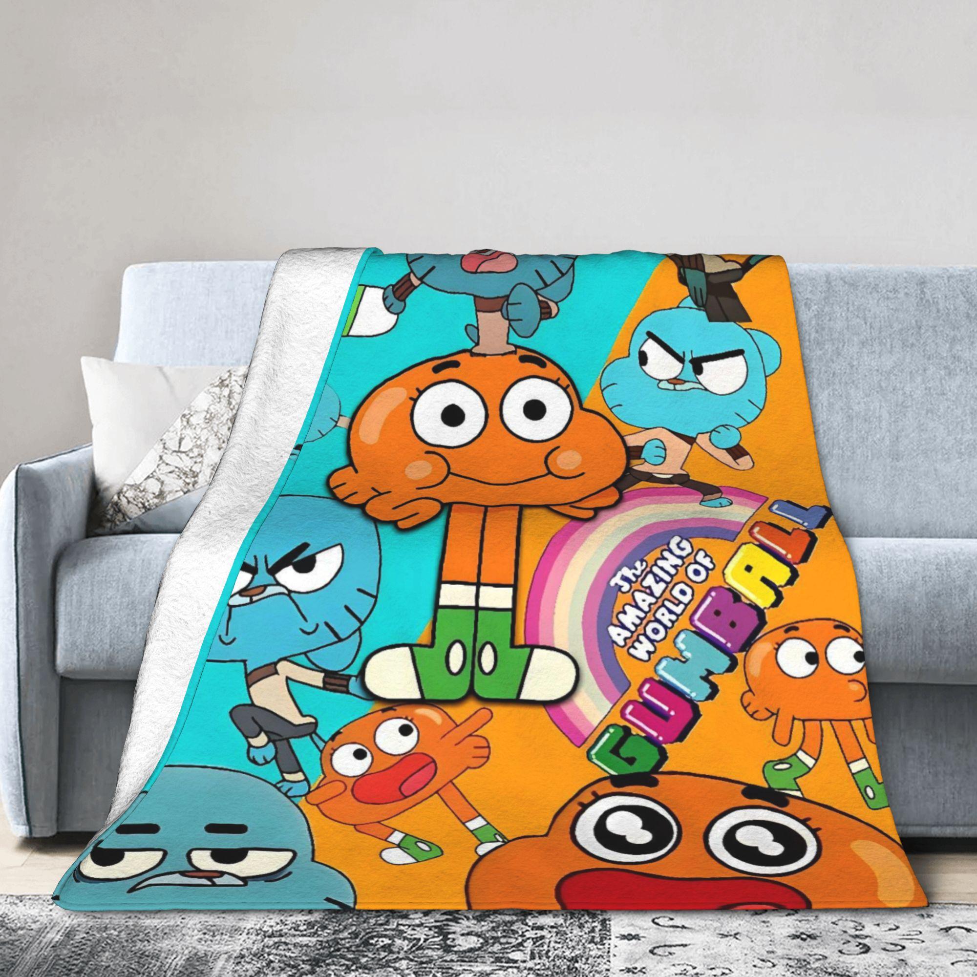 

The Amazing World Of Gumballs Soft Warm Blanket Child Plush Throw Blanket Pattern Couch Chair Flannel Bedspread Sofa Bed Cover 75x90cm